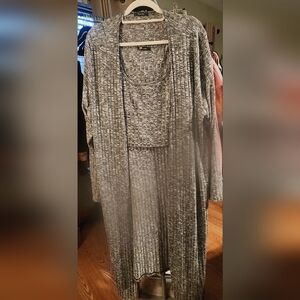 STORYTELLER Womens Plus Size  Heather Grey 3 Piece Lounge Set